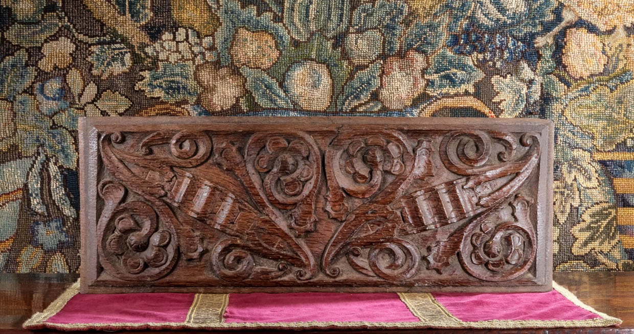 Henry VIII carved oak panel