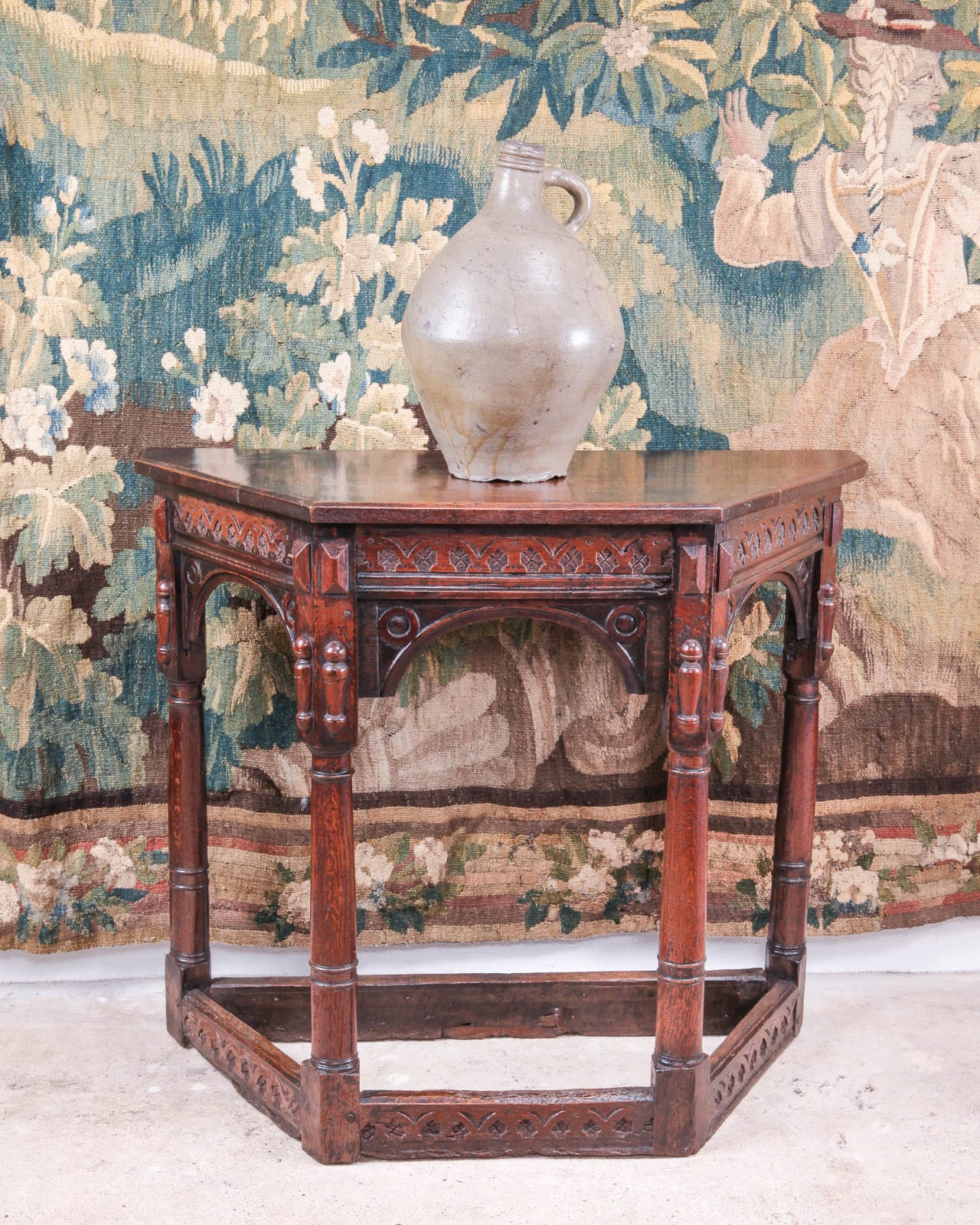 17th century canted side table