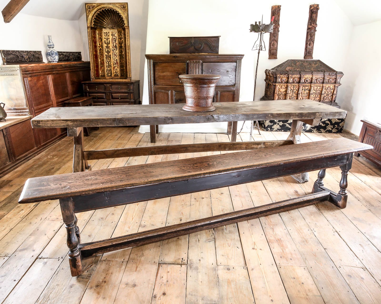17th century joined oak form