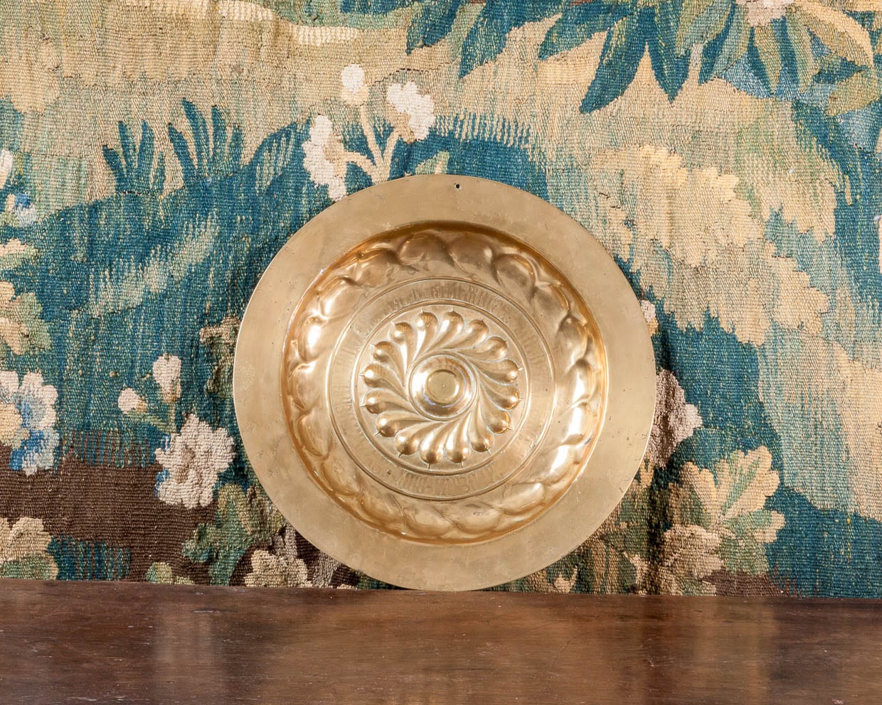 16th century brass alms dish