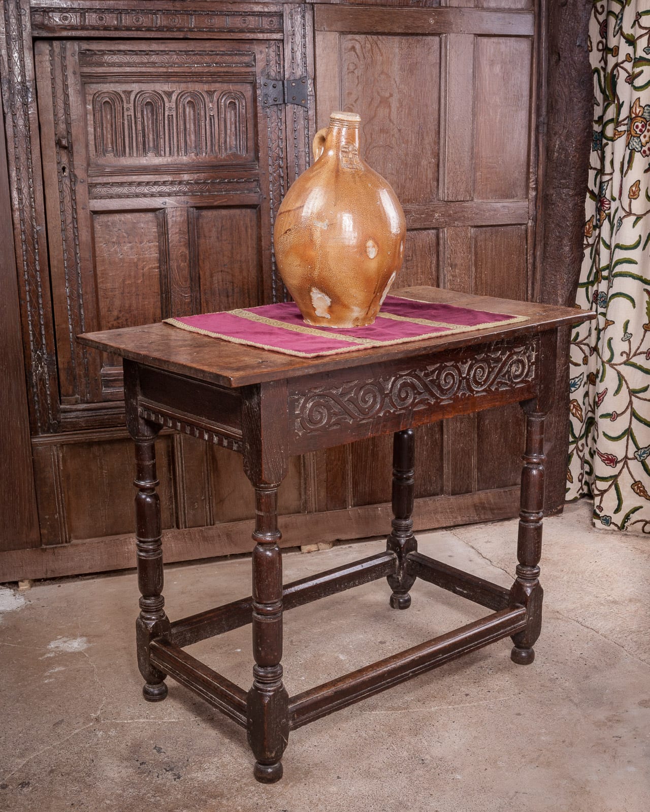 James I oak carved table