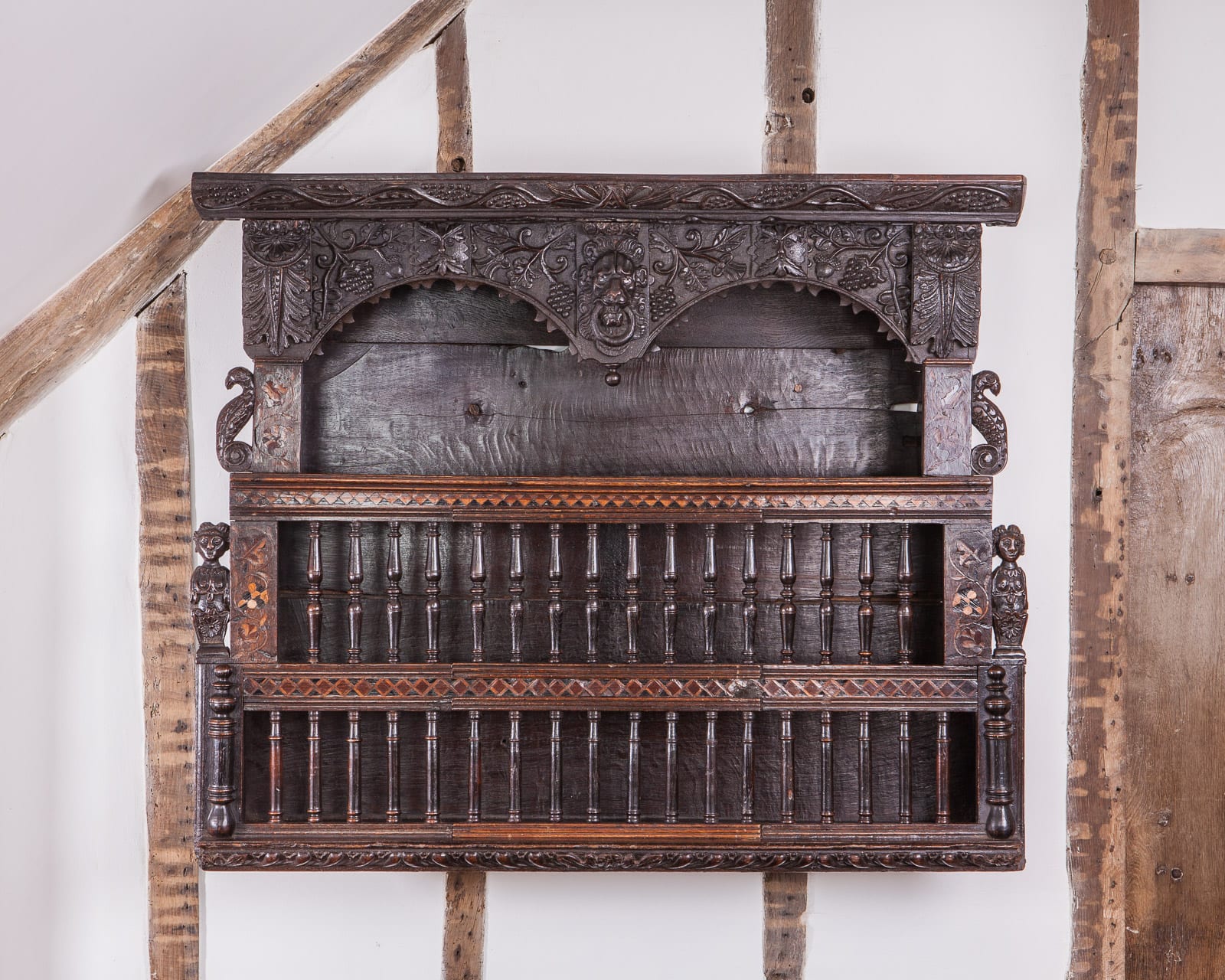 James I spindle mural glass cabinet