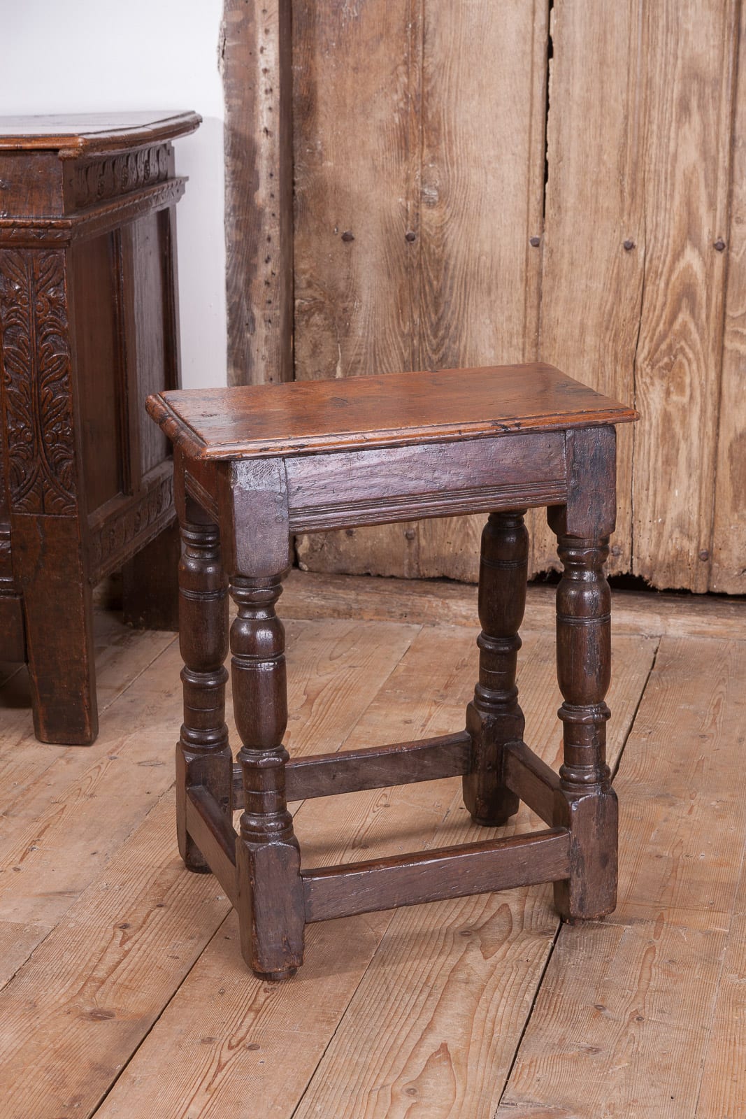 17th century joined oak stool