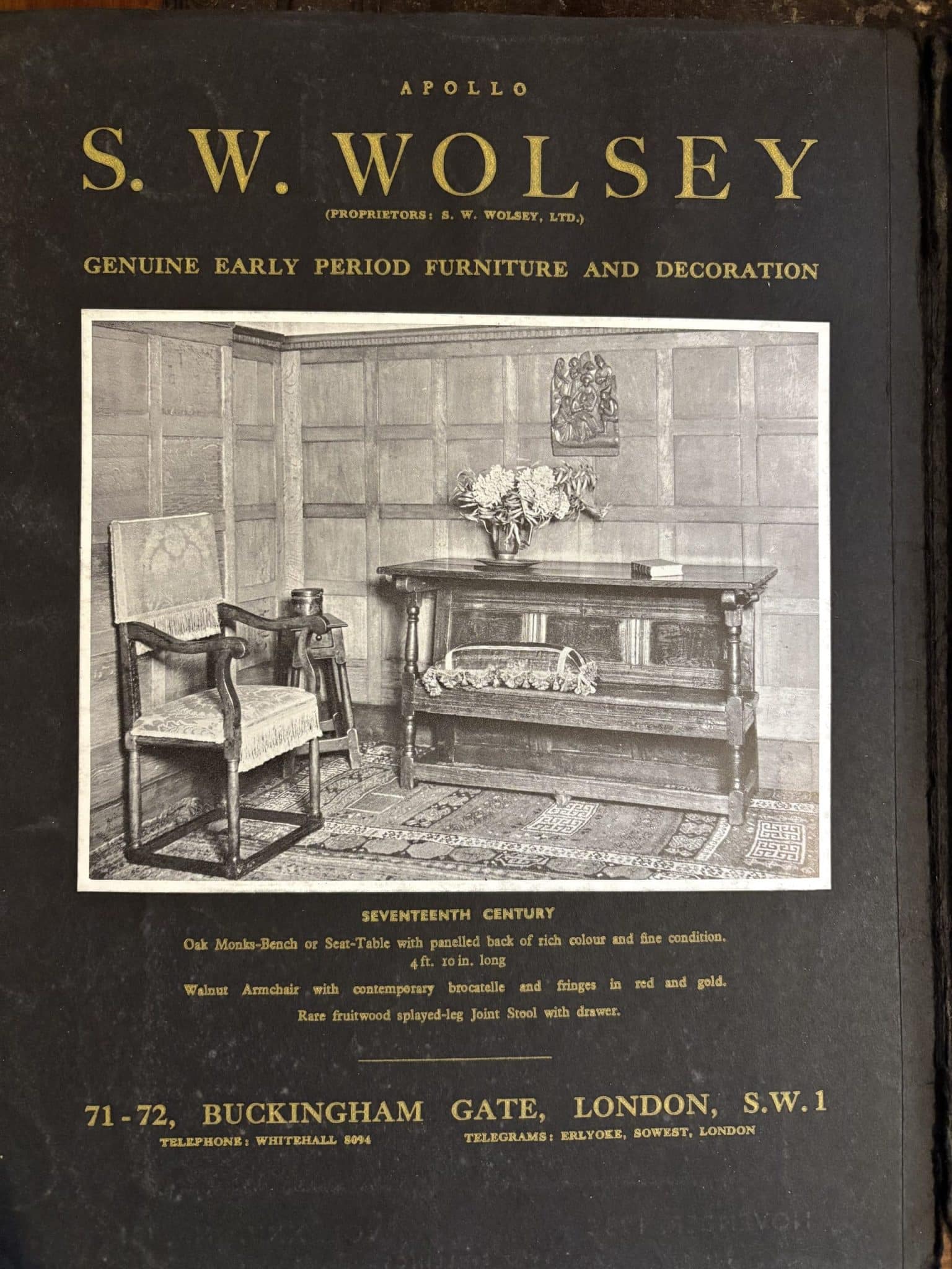 Charles I Joined Oak and Elm Settle-Table