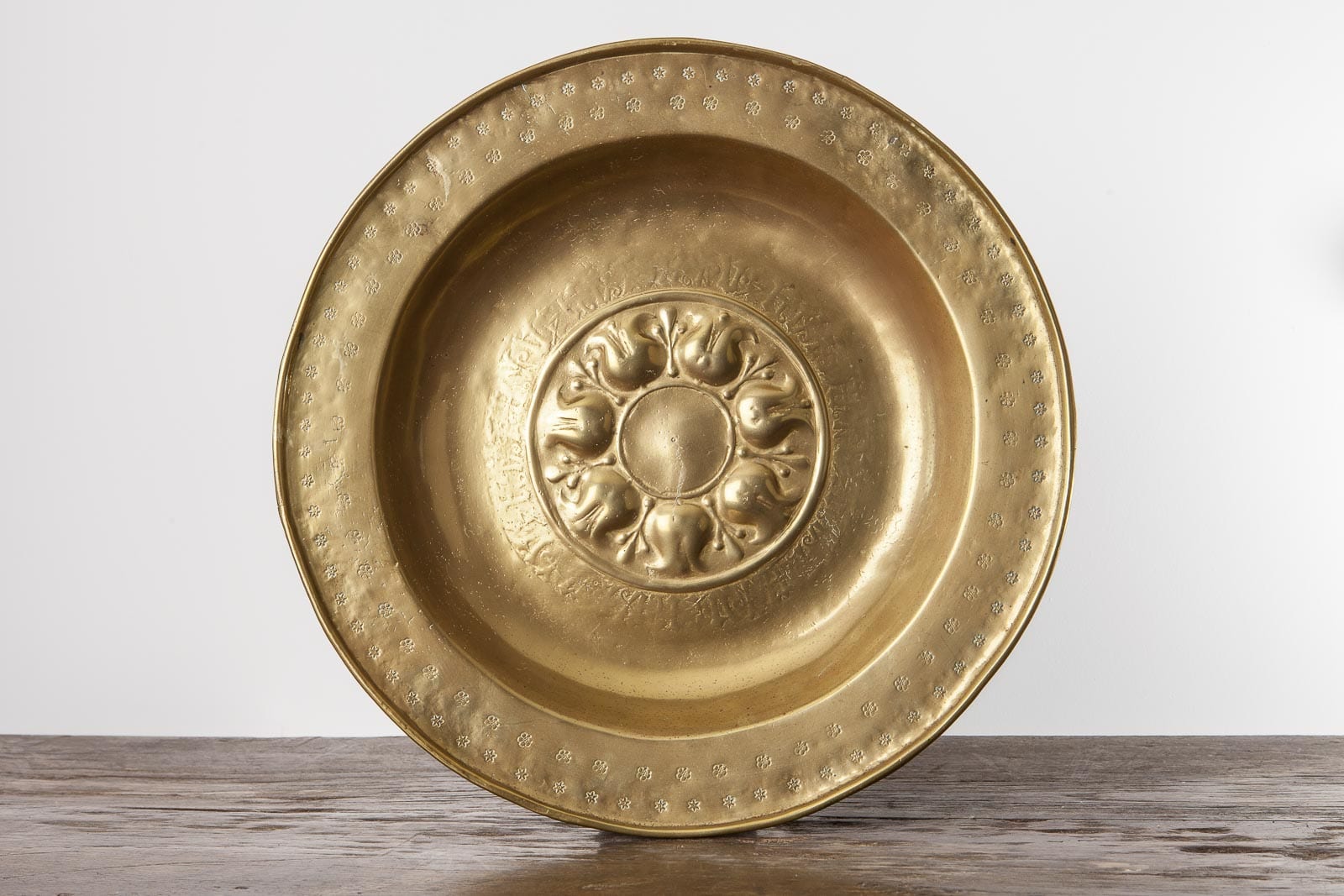 Gothic brass Alms dish