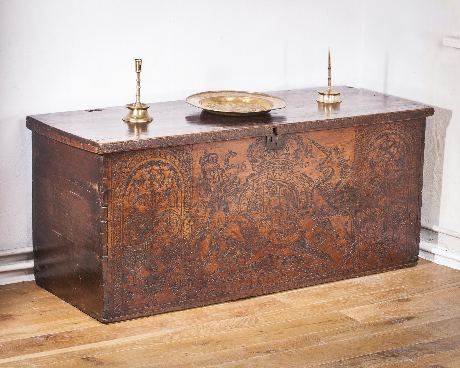 Charles II boarded cedar chest