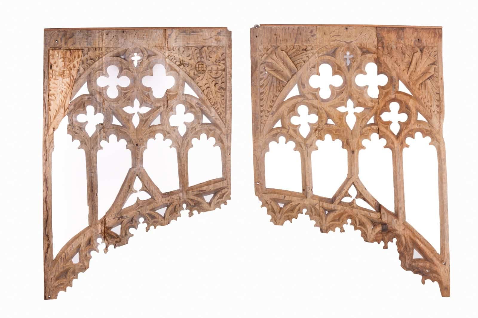15th century English open tracery panels