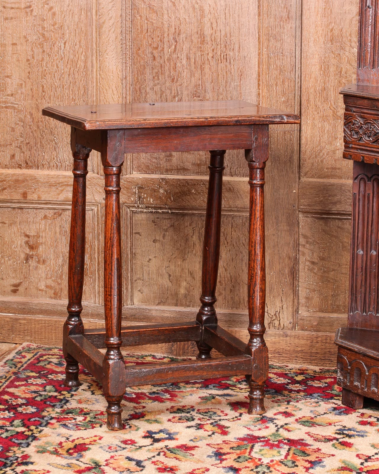 William and Mary oak stool