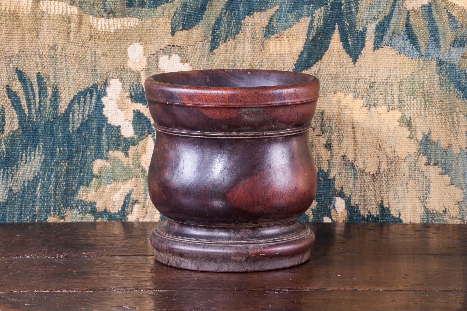Large 17th century lignum vitae mortar