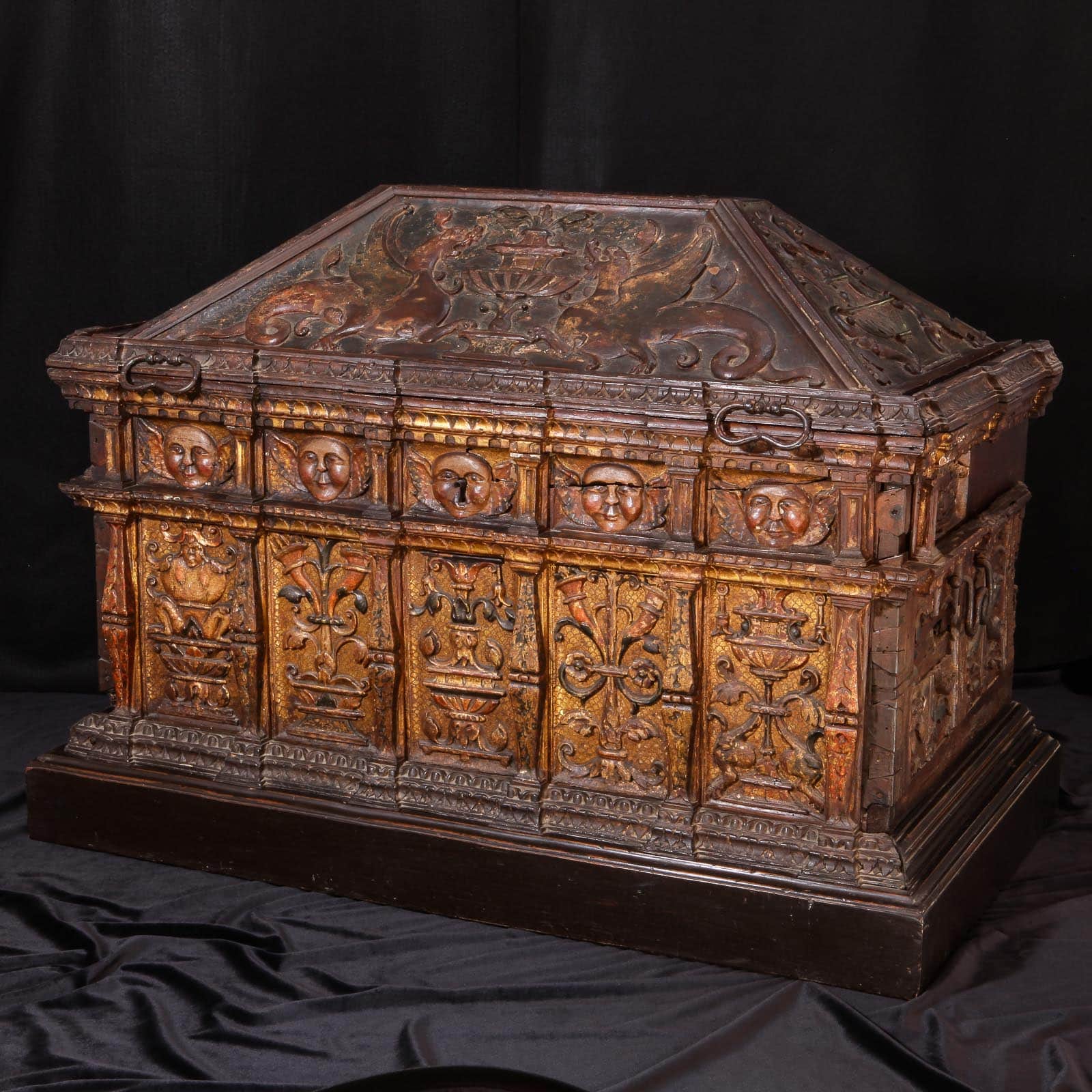 16th century parcel gilt walnut chest