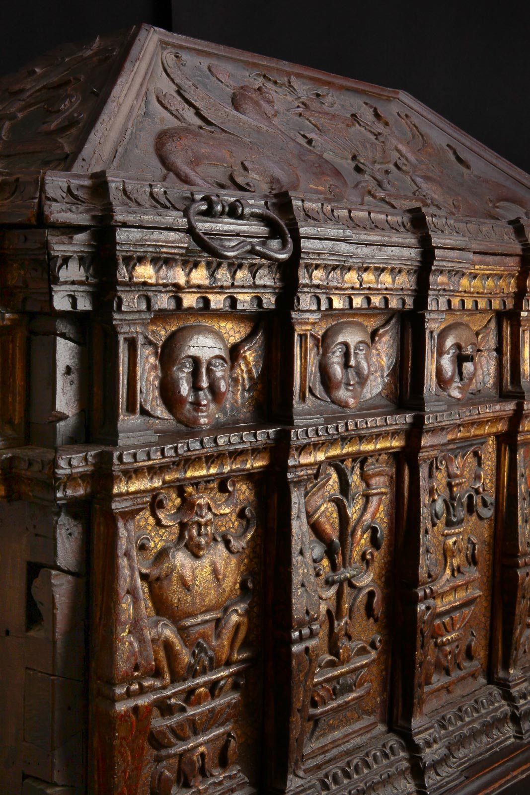 16th century parcel gilt walnut chest