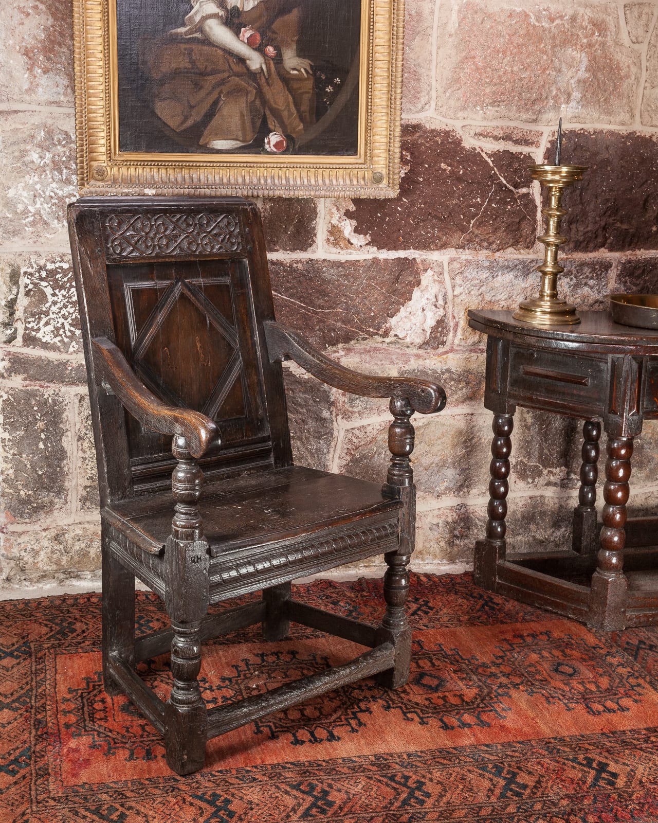 James I oak armchair