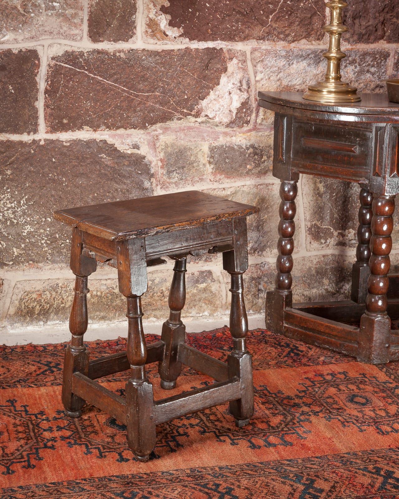 Charles I oak stool
