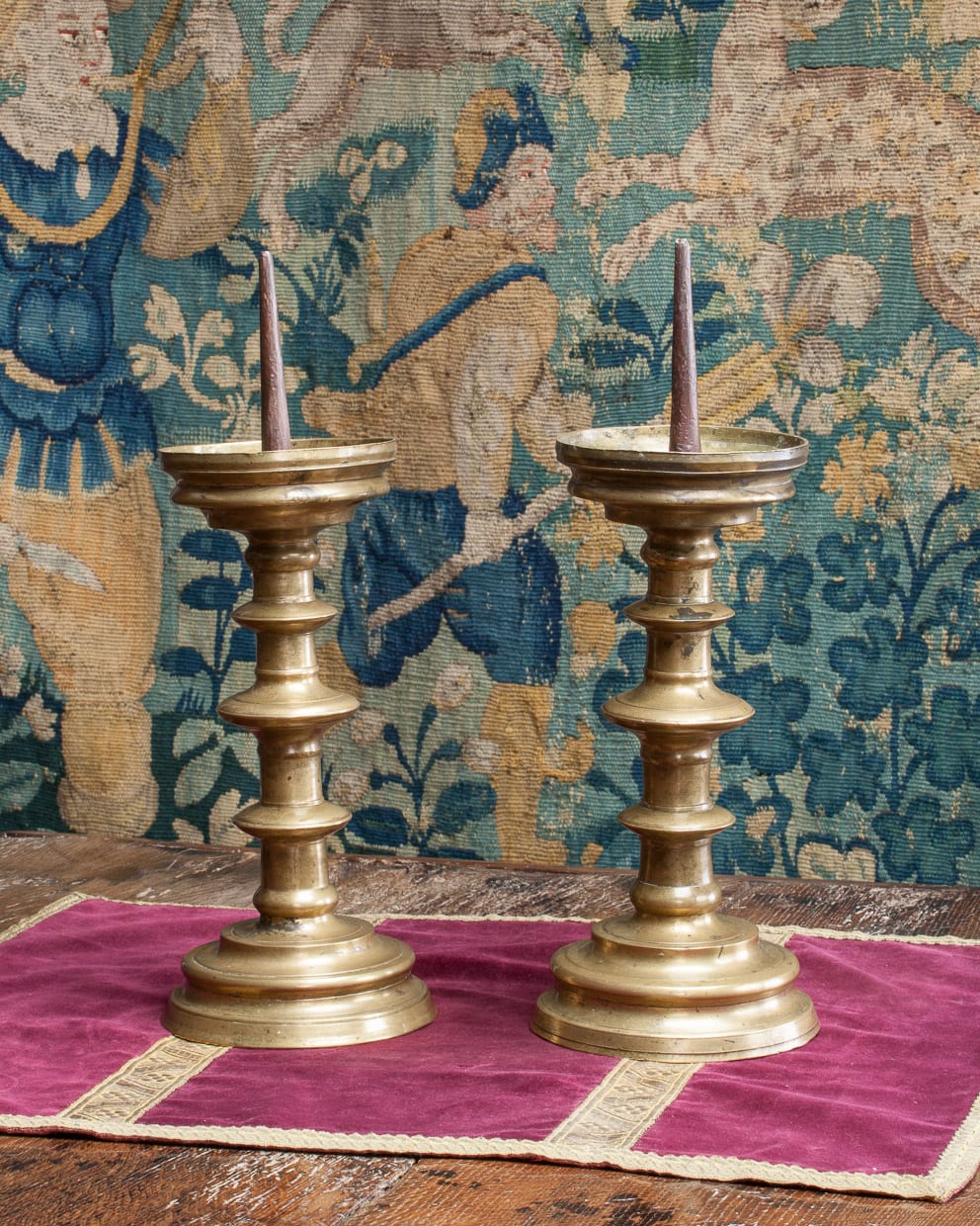 Late Gothic pricket candlesticks