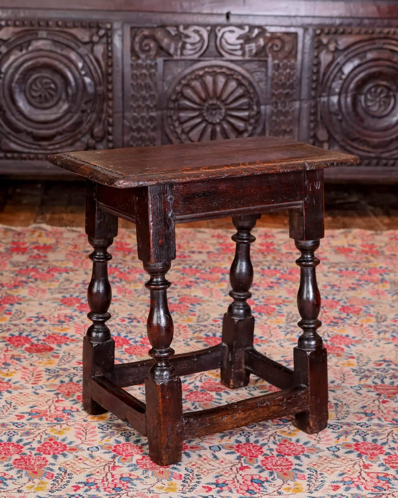 17th century joined oak stool