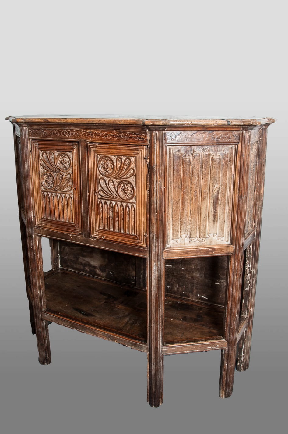Late Gothic Spanish canted buffet