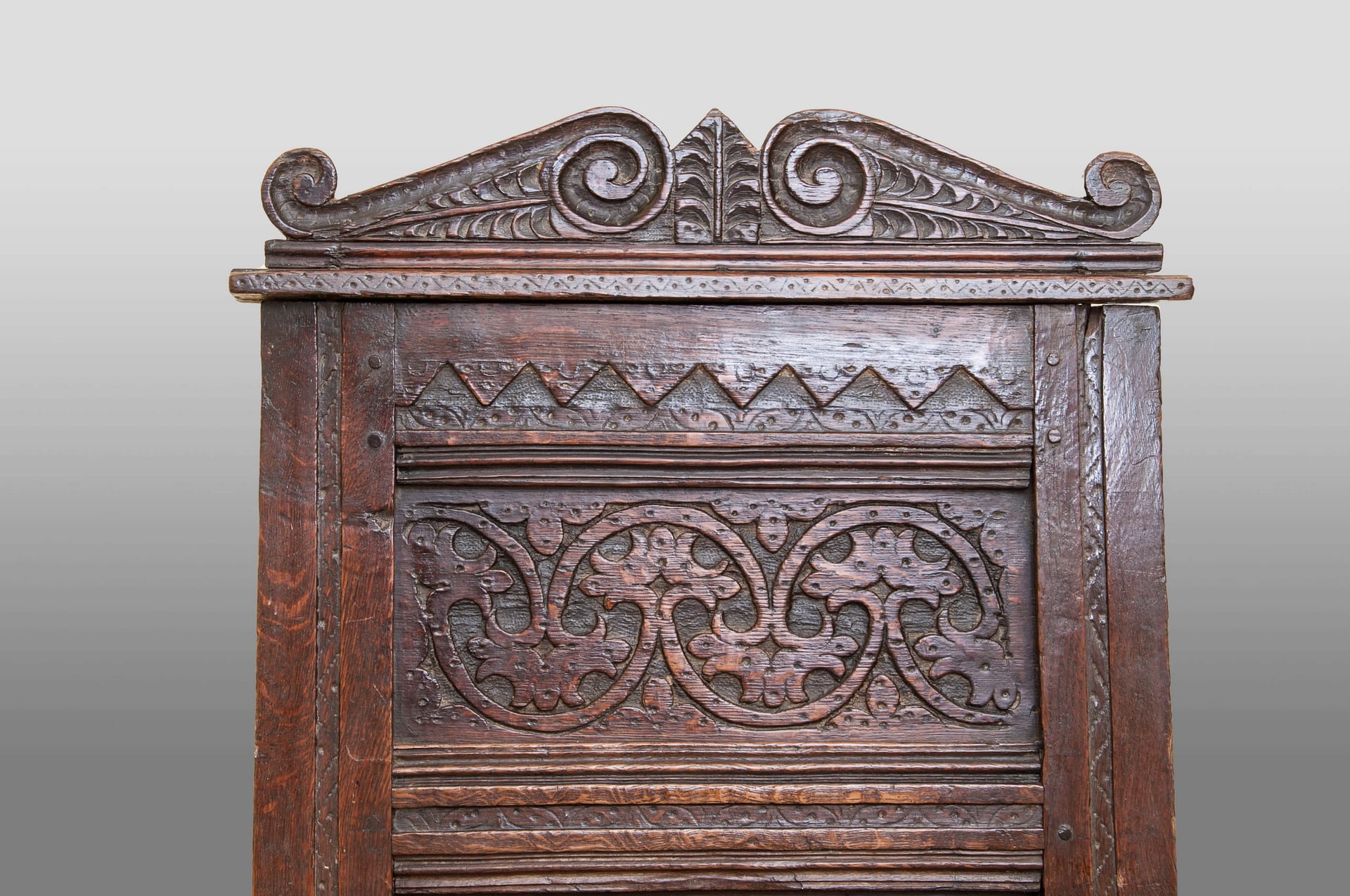17th century Joined oak armchair