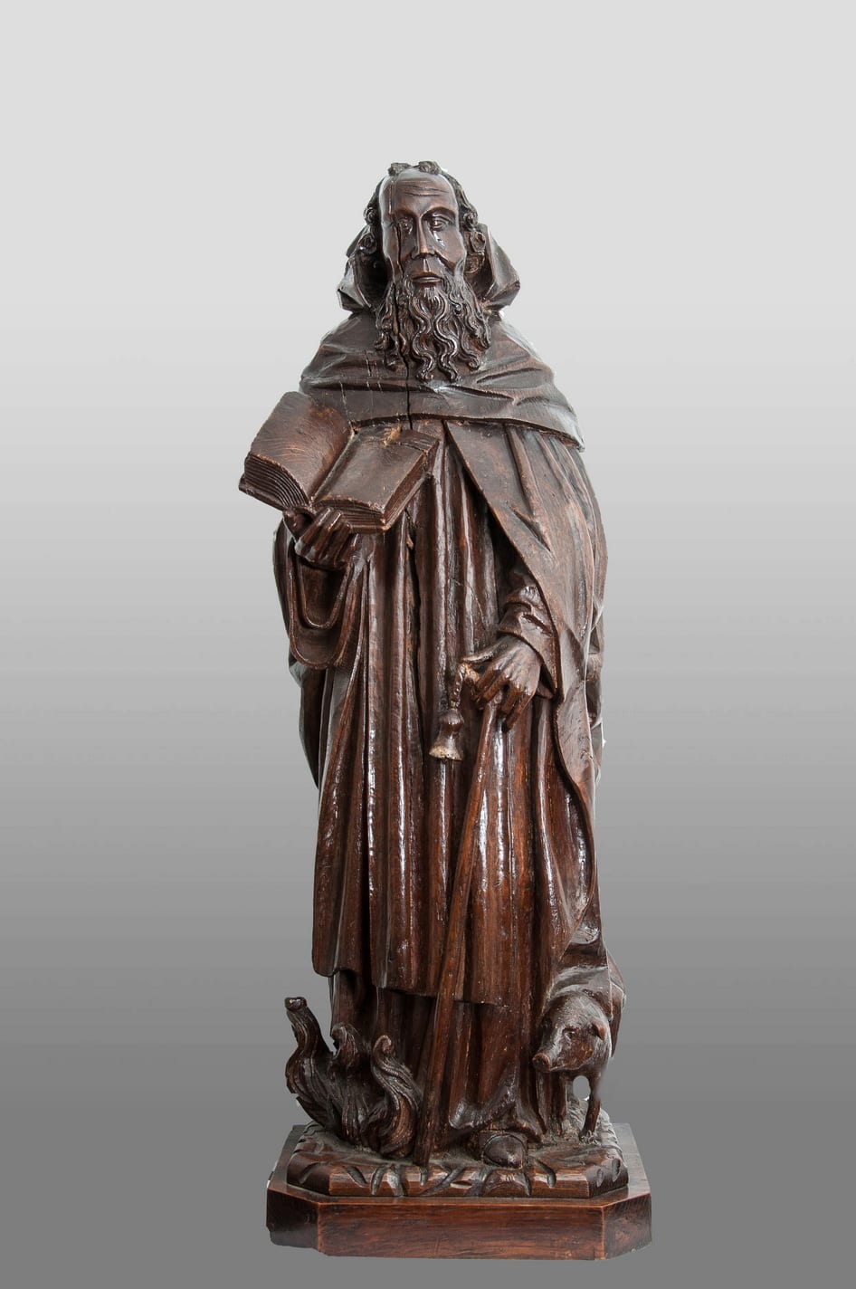 Late Gothic oak sculpture of St Anthony