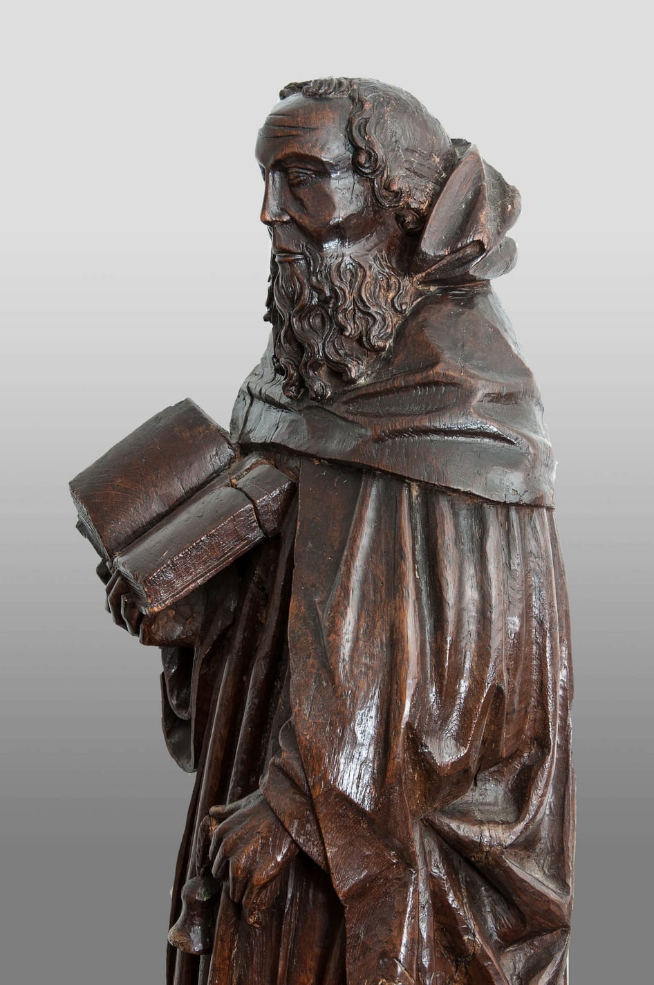 Late Gothic oak sculpture of St Anthony