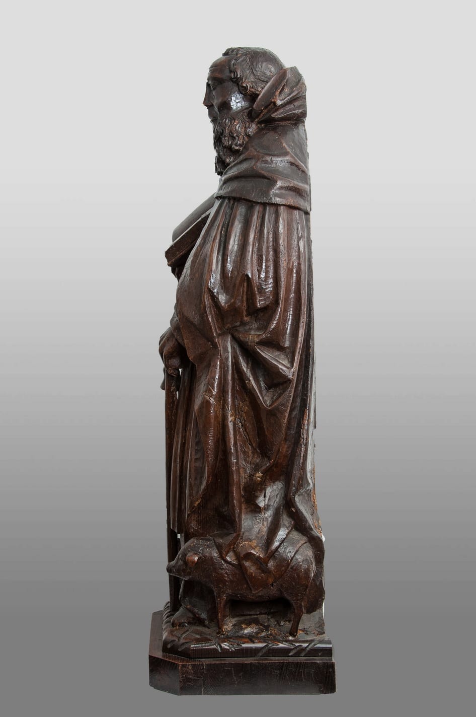 Late Gothic oak sculpture of St Anthony