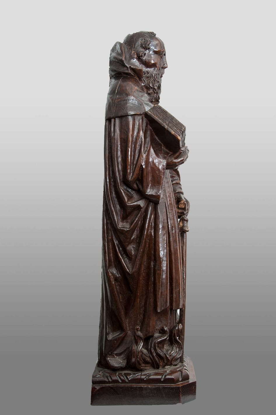 Late Gothic oak sculpture of St Anthony