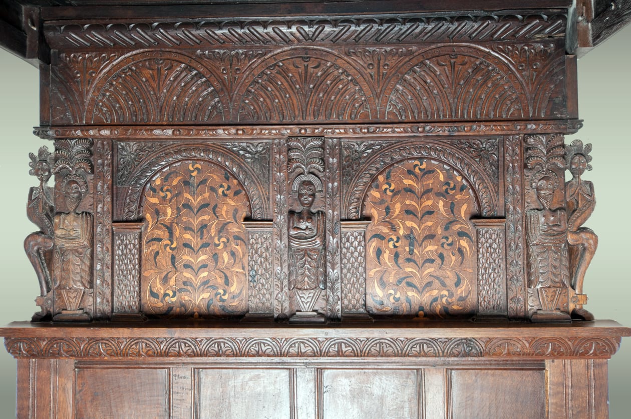 Elizabeth I oak carved tester bed
