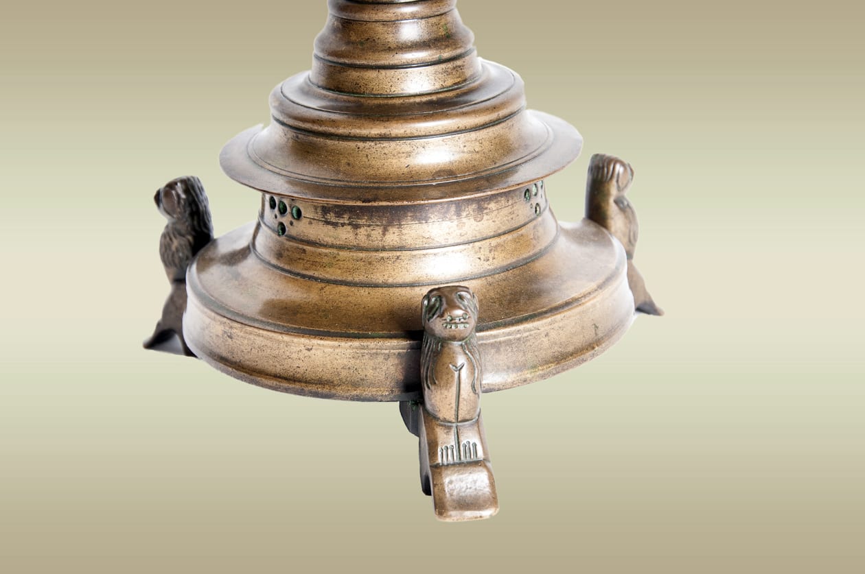 Flemish brass Gothic pricket candlestick
