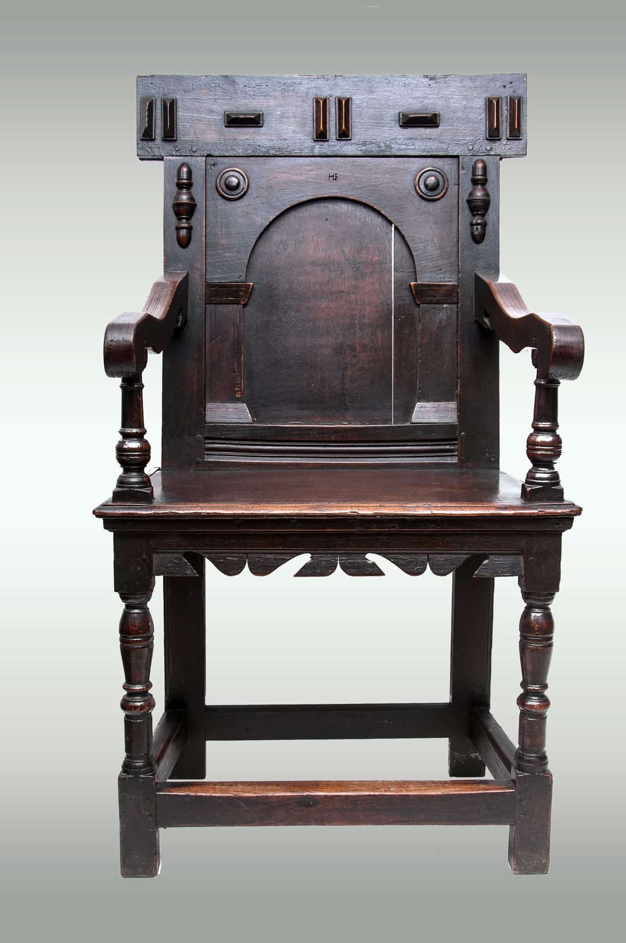 Charles II joined oak armchair