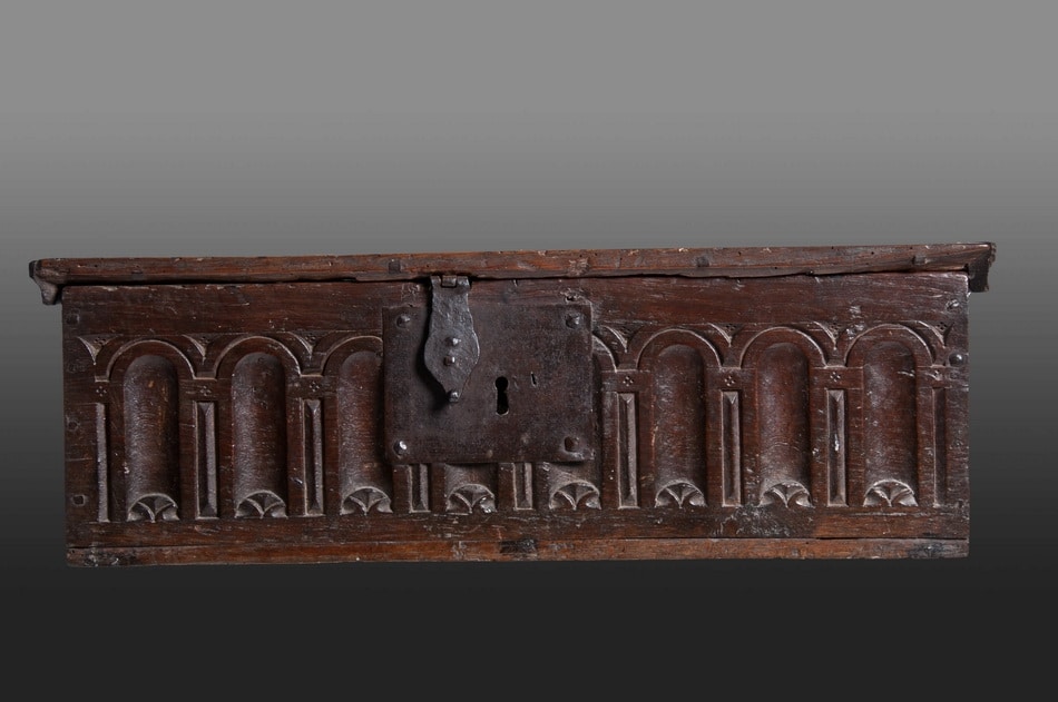 Mid 16th century carved oak box