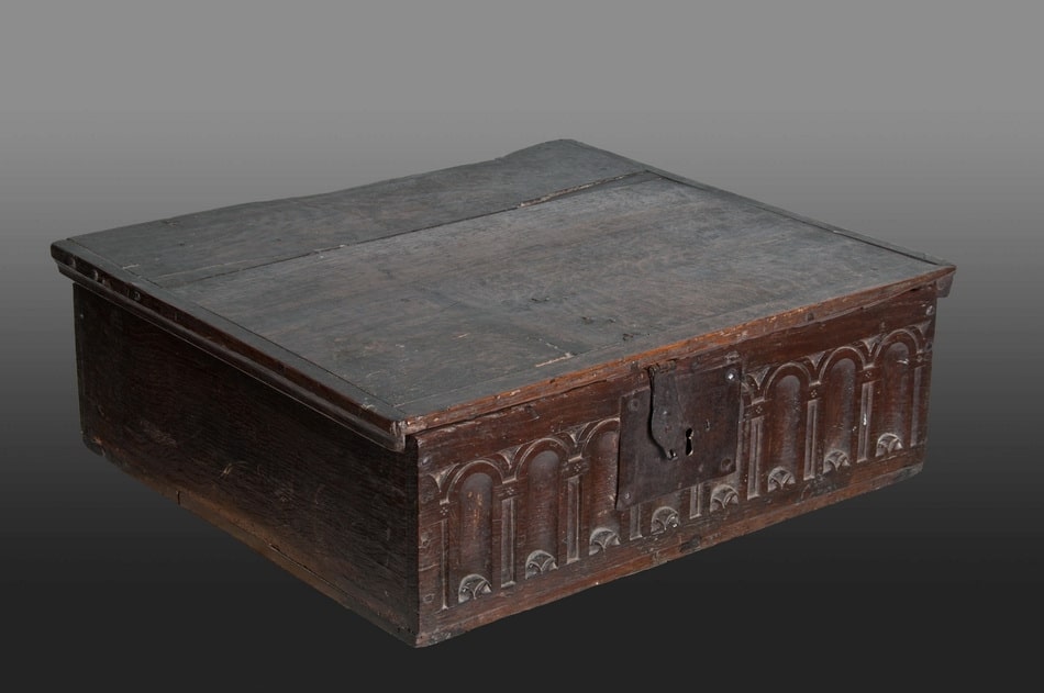 Mid 16th century carved oak box