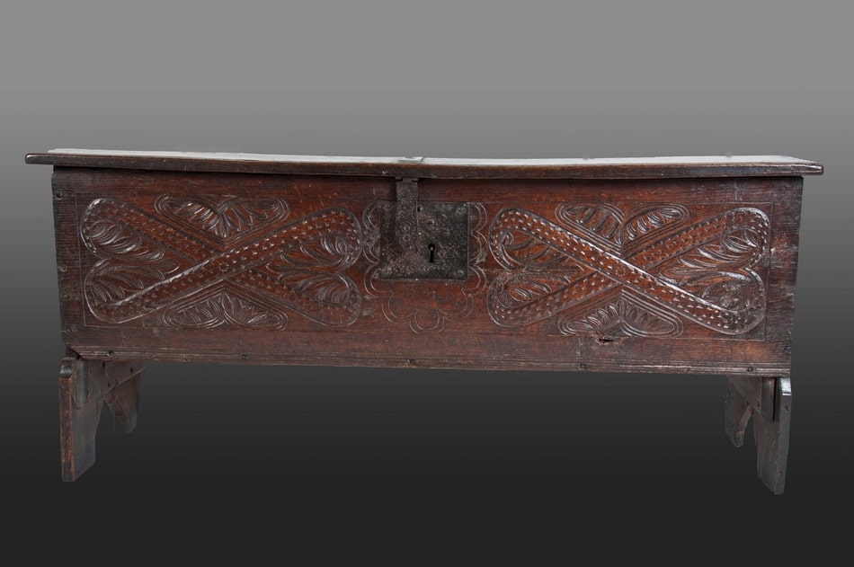 Charles I oak boarded chest