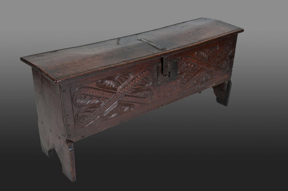 Charles I oak boarded chest