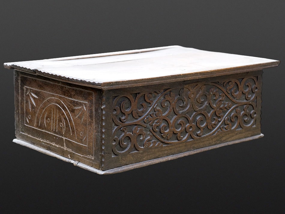 James I carved box