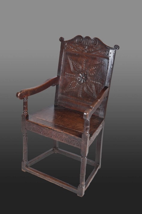 James I oak carved armchair