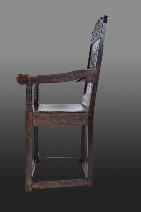 James I oak carved armchair