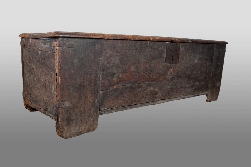 English medieval clamp front chest
