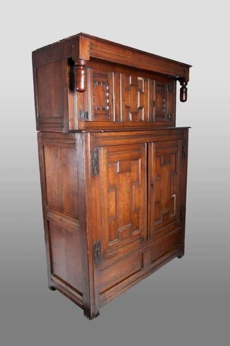 Charles II oak press cupboard