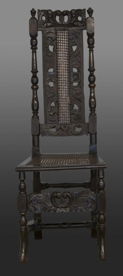 Pair of late 17th century beech chairs
