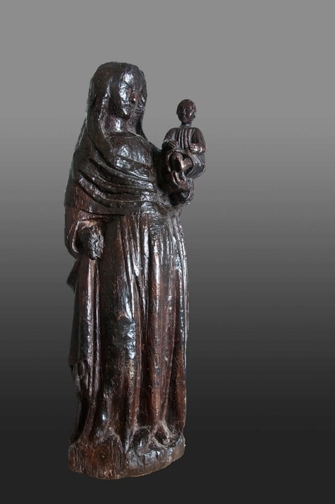 15th century sculpture of the Virgin and child