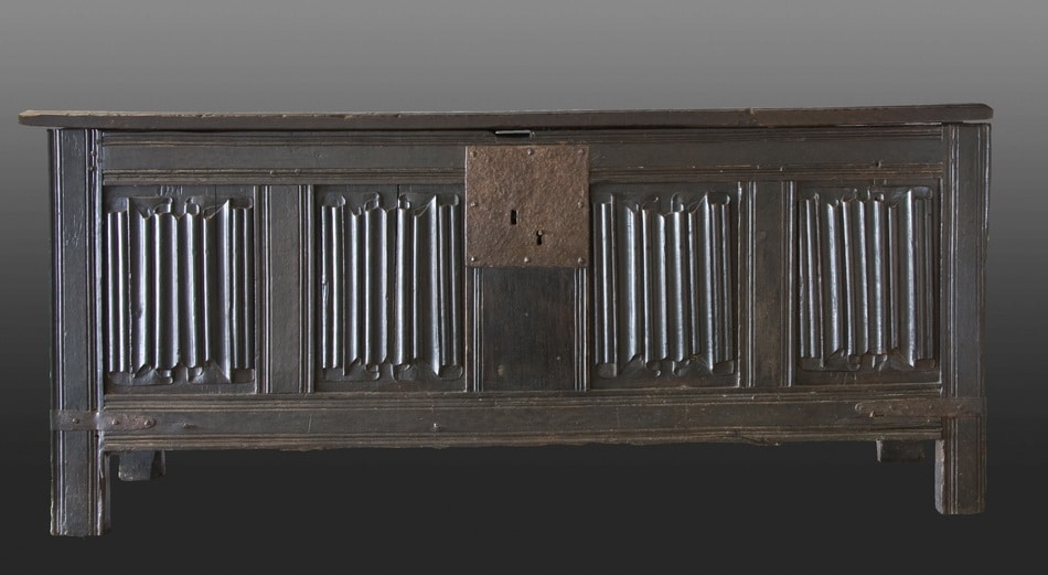Henry VIII joined oak linenfold chest