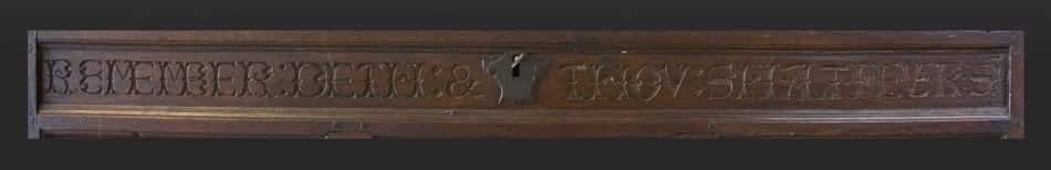 Henry VIII inscribed oak chest