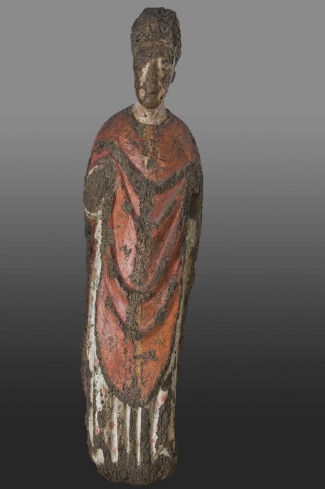 13th century oak sculpture of a Bishop saint
