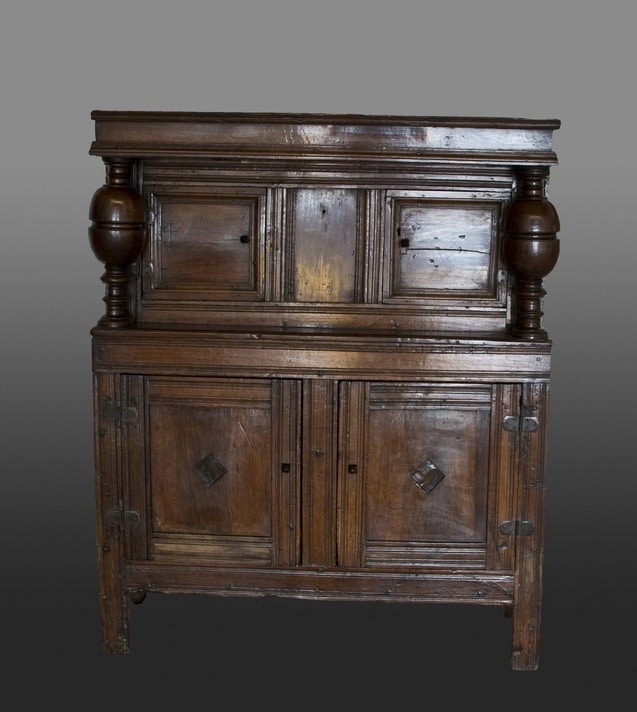 Charles II oak boarded cupboard