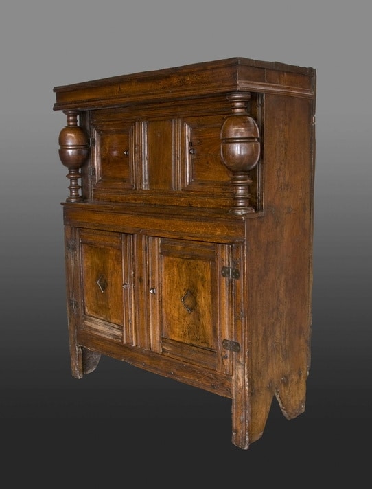 Charles II oak boarded cupboard