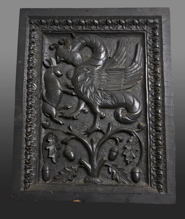 Pair of walnut carved panels mid 16th century