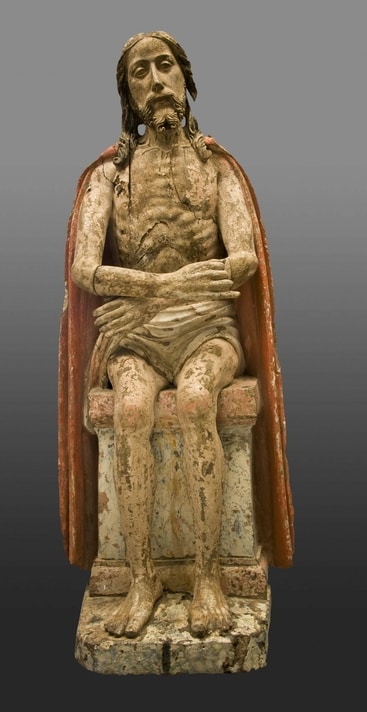 Early sculpture of Jesus on the cold stone