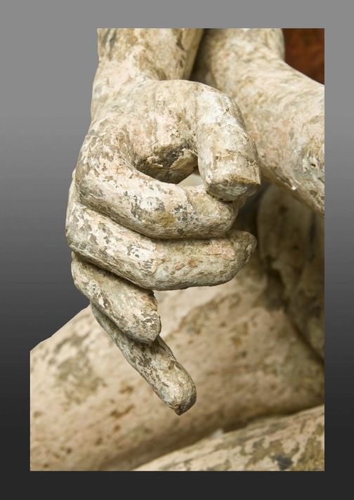 Early sculpture of Jesus on the cold stone