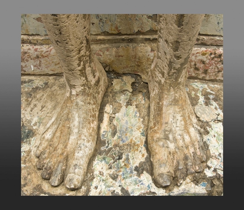Early sculpture of Jesus on the cold stone