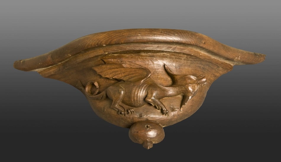 English oak winged dragon misericord