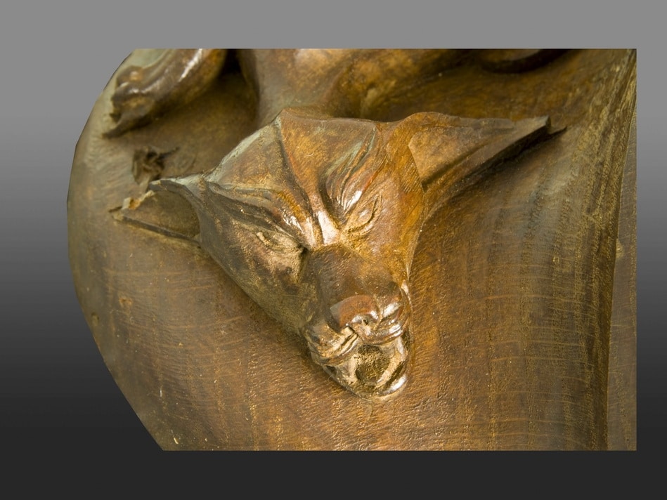 English oak winged dragon misericord
